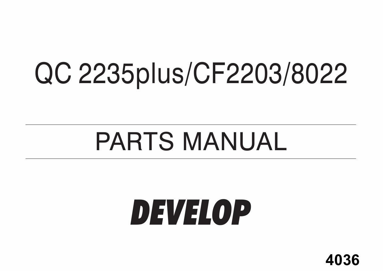 Konica-Minolta Options QC-2235plus CF2203 8022 Parts Manual-1